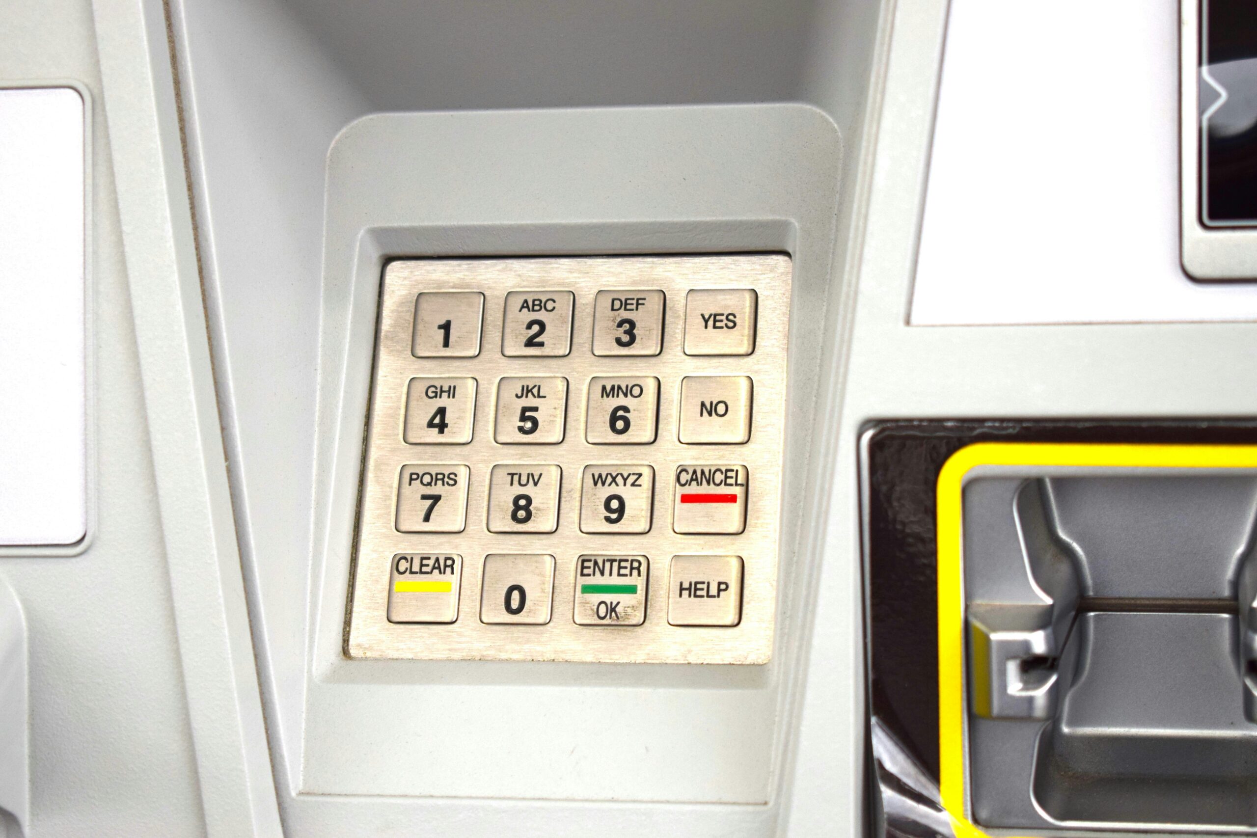 Close-up of an ATM keypad for EBT card users